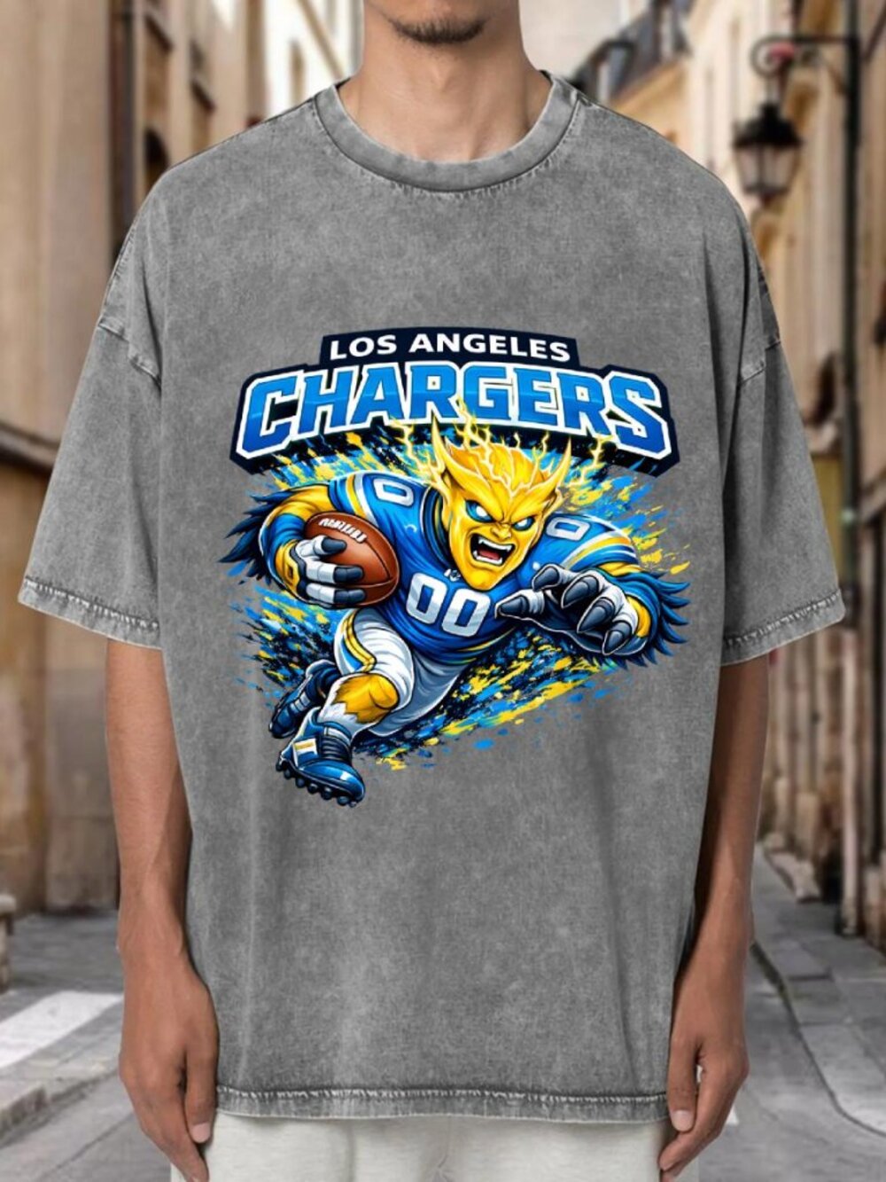 Los Angeles Chargers Mascot Football Streetwear T-shirt RQDS4VC36M02